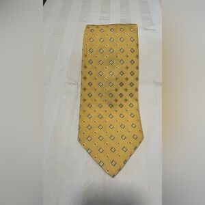 Brook’s Brothers Maker Vintage Classy Wide Neck Tie, Jacquard, Yellow + Blue